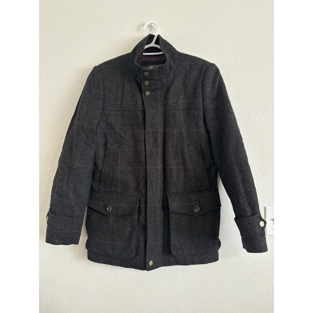 Vince Camuto Quilted Jacket Men's Wool Plaid Coat Small